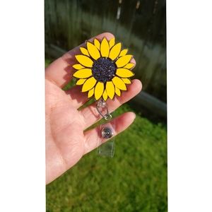 Sunflower badge reel holder